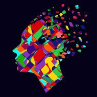 Beautiful fashion woman with floral abstract elements N2
