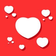 Vector Hearts on Valentine&#039;s Day