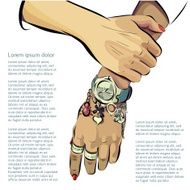 Hand made woman hands with accessories N5