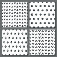 Set of four watercolor simple patterns N3