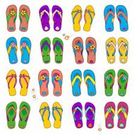 Design elements - colorful beach flip-flops