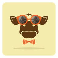 Vector image of a cow wearing glasses