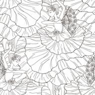 Pattern with tango and flamenco dancers