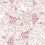 Pattern with tango and flamenco dancers N2