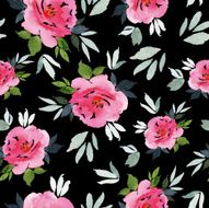 Watercolor flower pattern N113