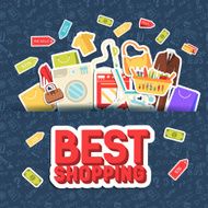 Many object purchased in the shop abstract background N3