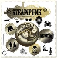 Steampunk elements Vector icons N3