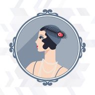 Retro background with beautiful girl of 1920s style N3