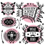 Premium ribbon banners labels and badges set Set 2