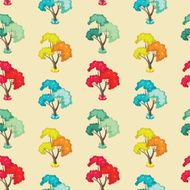 wonderful seamless pattern of trees in autumn spring winter an