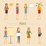 set of woman character hipster style