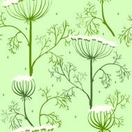 Elegance Seamless pattern with flowers Ukraine dill