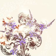 Floral background with flowers and ornament