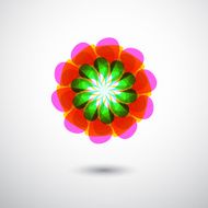 abstract colorful floral icon for design N2