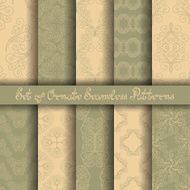 Vector Set of 10 Ornate Seamless Patterns N2