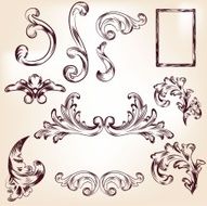 Baroque elements for your design baroque texture backgrounds frames