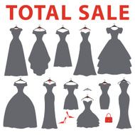 Silhouette of dresses Total sale