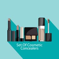 set of cosmetic concealers style flat