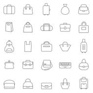 Bag line icons set Vector