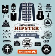 set of Hipster style elements labels and icons N5