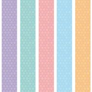 Polka dot background seamless pattern orange pink lilac blue stripes