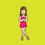 Girl cross arms fat