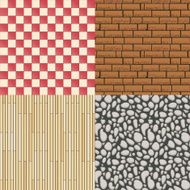 Wooden floor texture stone pattern and tiles background set