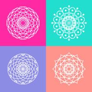 Ornament round set with mandala N7