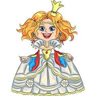 vector cartoon funny princess with a golden crown
