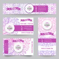 Set of corporate identity templates with doodles tribal theme N2