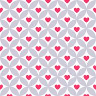 Heart shape vector seamless pattern Pink color N7
