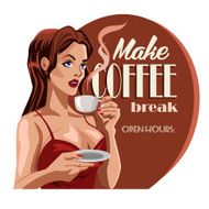 Coffee Lady - Retro cartoon poster N2