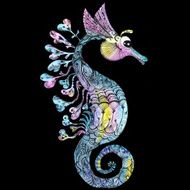 Creative Watercolor Seahorse N2