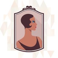 Retro background with beautiful girl of 1920s style N5
