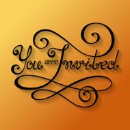 Vector You are Invited Inscription Holiday Invitation Wedding