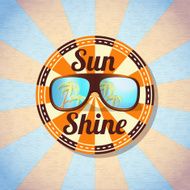 Sunglasses with reflected palms and sky Vector