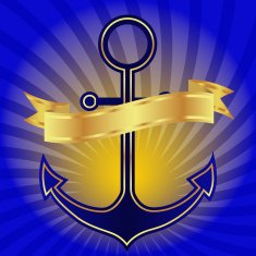 Anchor and gold ribbon
