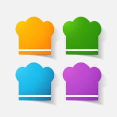 Paper clipped sticker chef cap N5