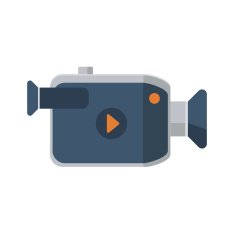 Video camera flat icon vector icon
