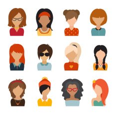 Circle of flat icons on white background