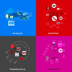 Set of modern stickers Fashion N6