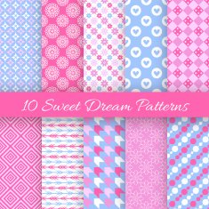 Sweet dream seamless patterns Vector illustration