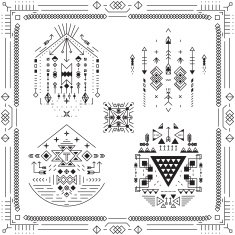 Boho tribal ethnic elements