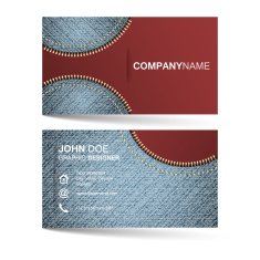 Creative simle horizontal business card template denim pattern