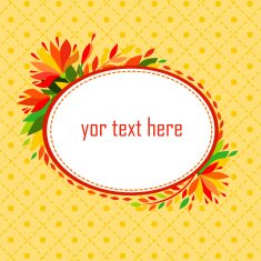Oval frame with autumn leaves - vector
