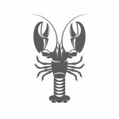 Lobster black and white vector illustration