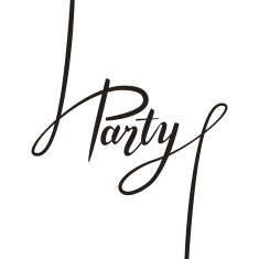 'Party' handwritten text lettering Vector illustration