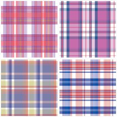 Vector tartan textile texture set N5