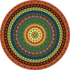 Circle consisting of small simple graphic shapes
