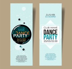 Set of two vertical light blue music party flyers